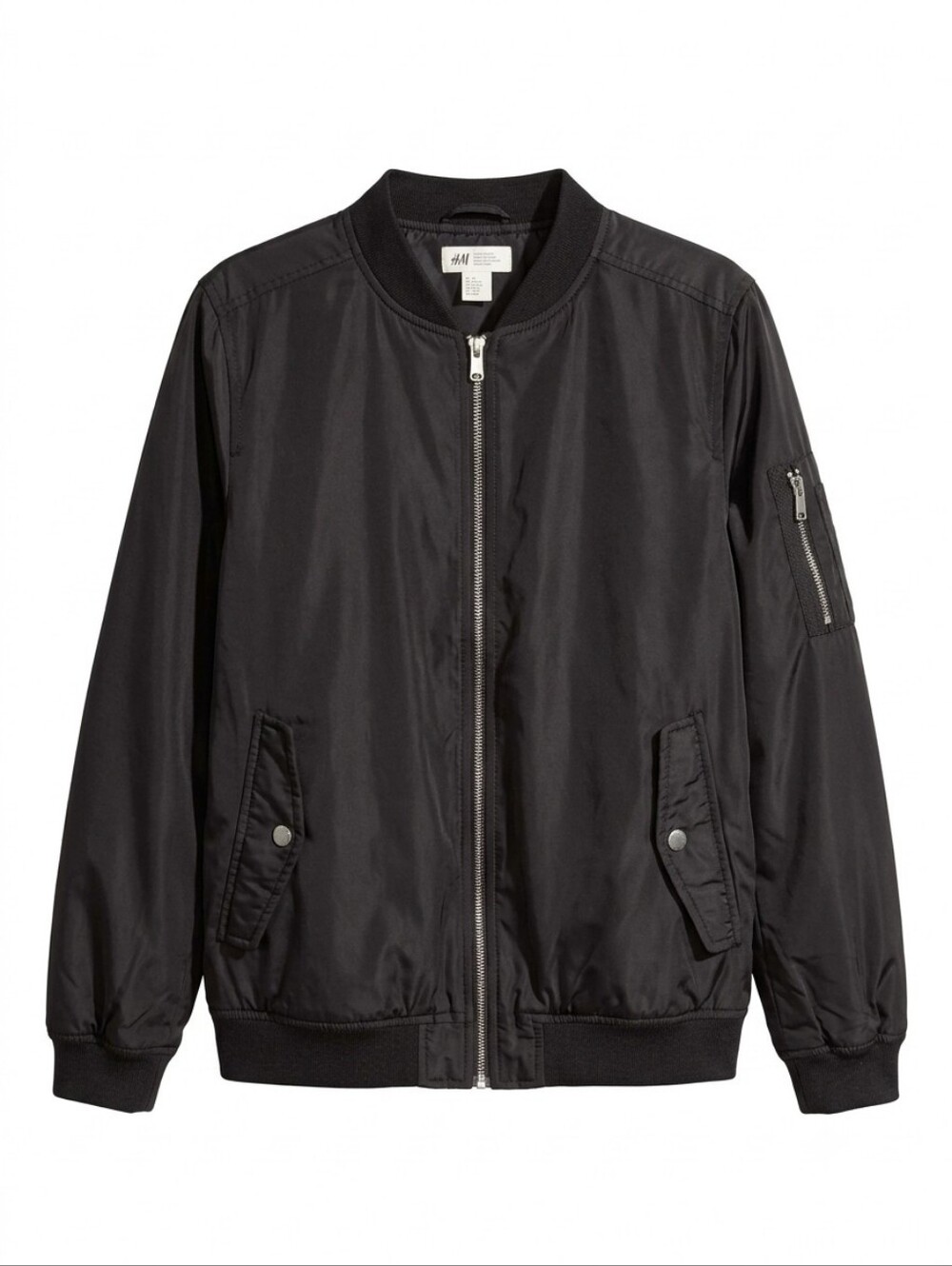 H&M Kids Black Bomber Jacket - US Size 12/14 / EUR 146/152